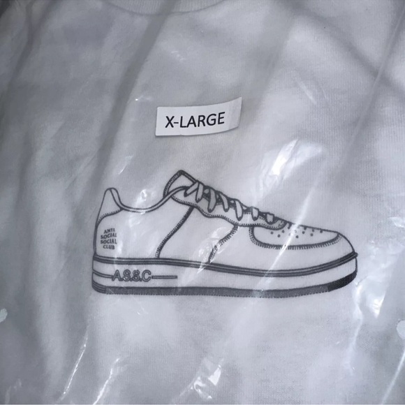 Anti Social Social Club Sneaker Tee Airforce White Size X-Large 100% Authentic - Picture 2 of 4